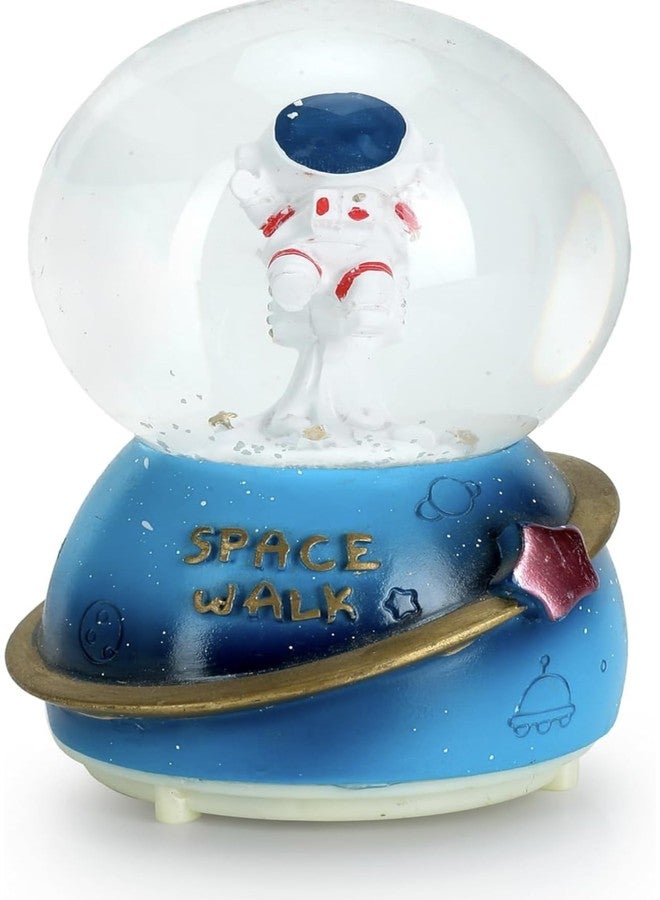 RICHTOTS Premium Musical Snow Globes, Cute Space Castle Figurine Snow Globes, Snowfall Musical Snow Globe with Color Changing LED Light for Girls, Birthday Home Party Decoration (Blue) - Image 1